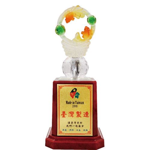 水琉璃獎座-CPL-018/魚來運轉