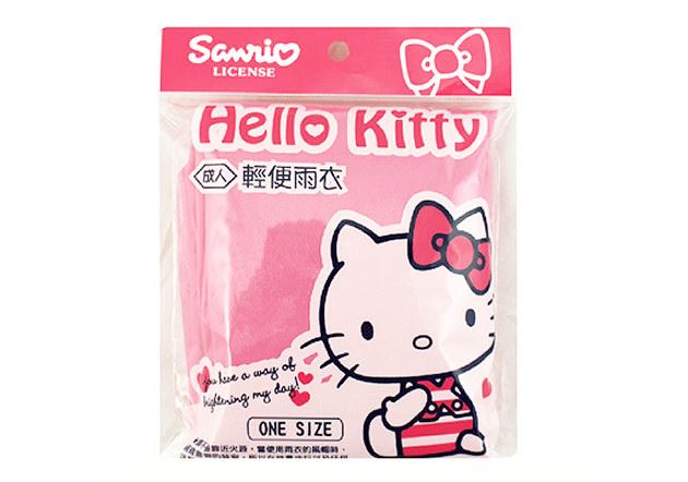 三麗鷗系列  Hello Kitty 凱蒂貓 成人 輕便雨衣  PKT685 - 4710591656857