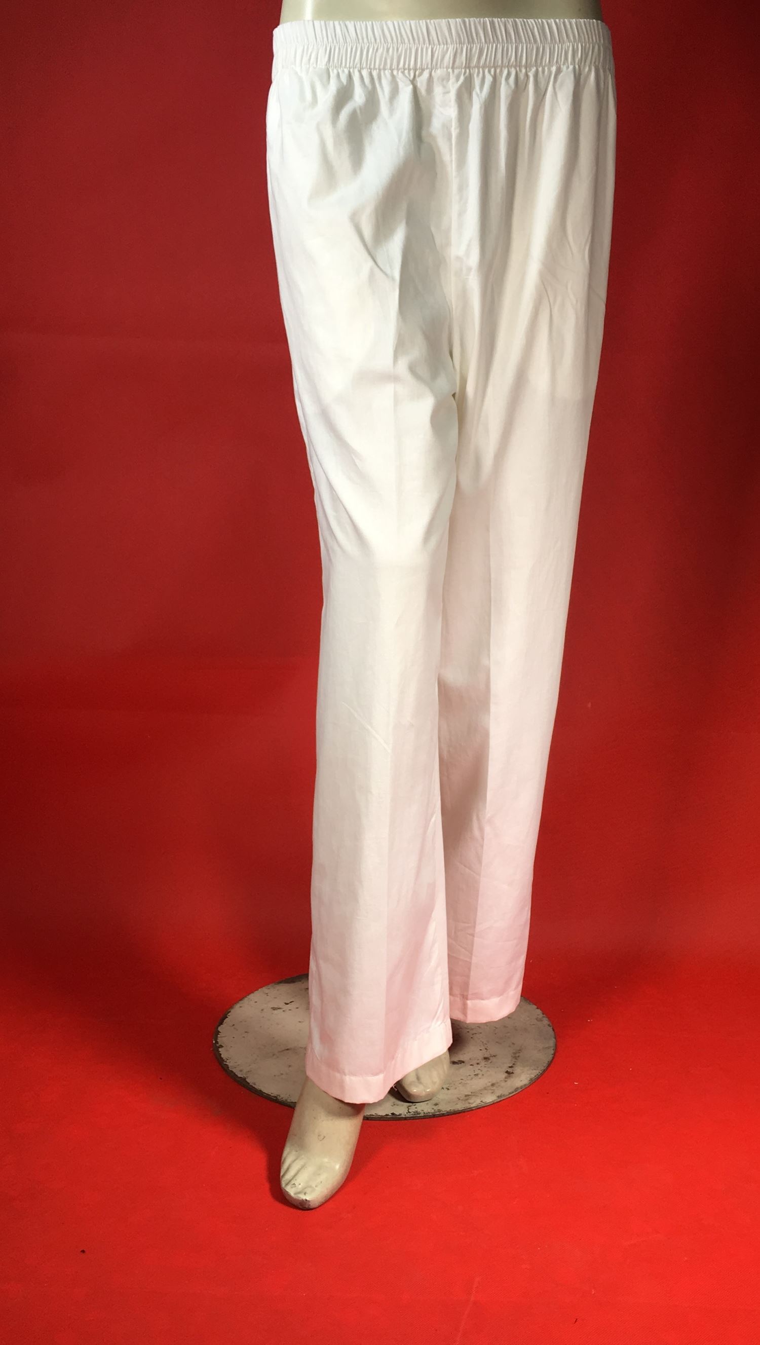 C-12象牙白高級棉麻混紡(平口褲)(台灣製)