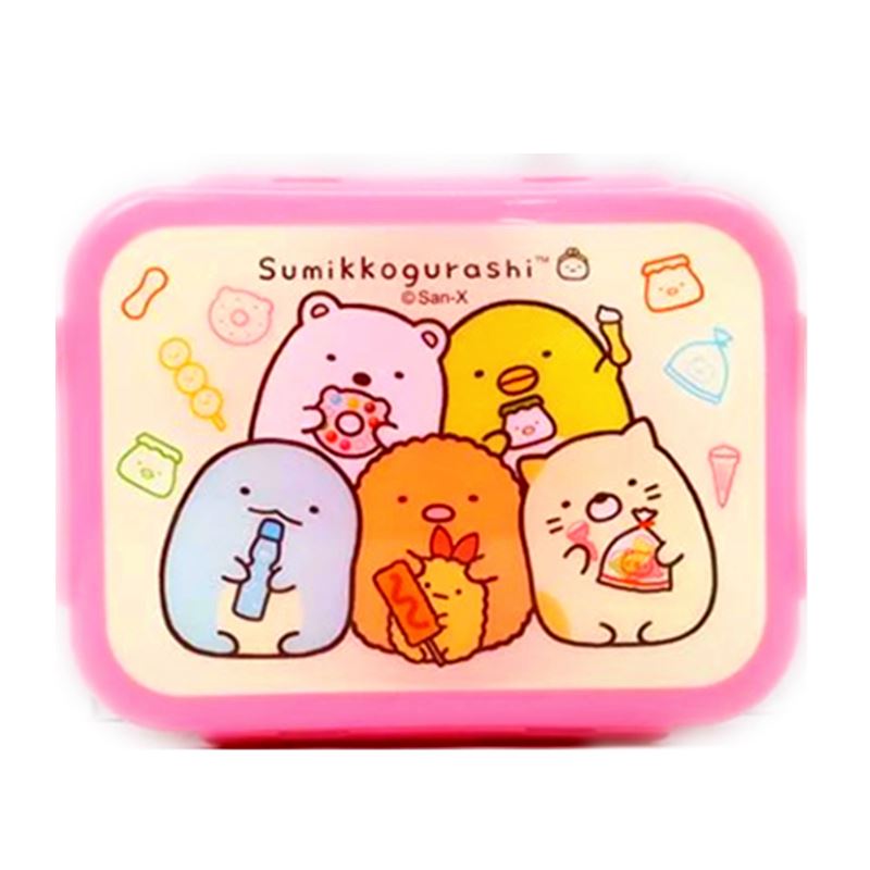 Sumikko Gurashi 角落生物 - 小夥伴  壓扣保鮮盒(小)3款 - 咖啡色-杯子 . 藍色-恐龍  .  粉色-食物 