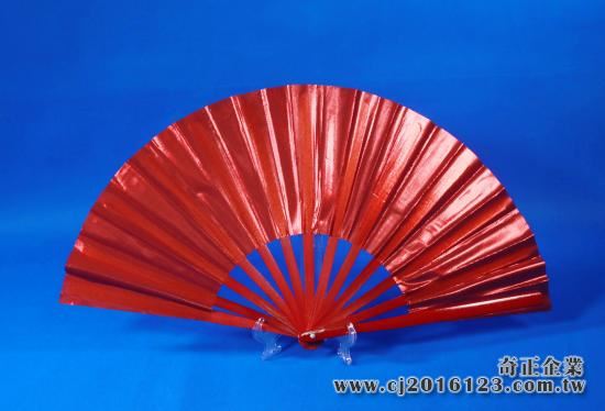 E-20紅蔥扇(紅色-紅骨)(空白)(台灣製)