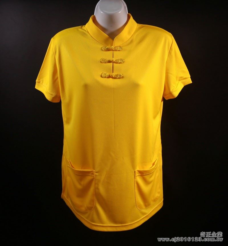 U-12三排扣(領口:立領)吸濕排汗(高爾)台灣製造