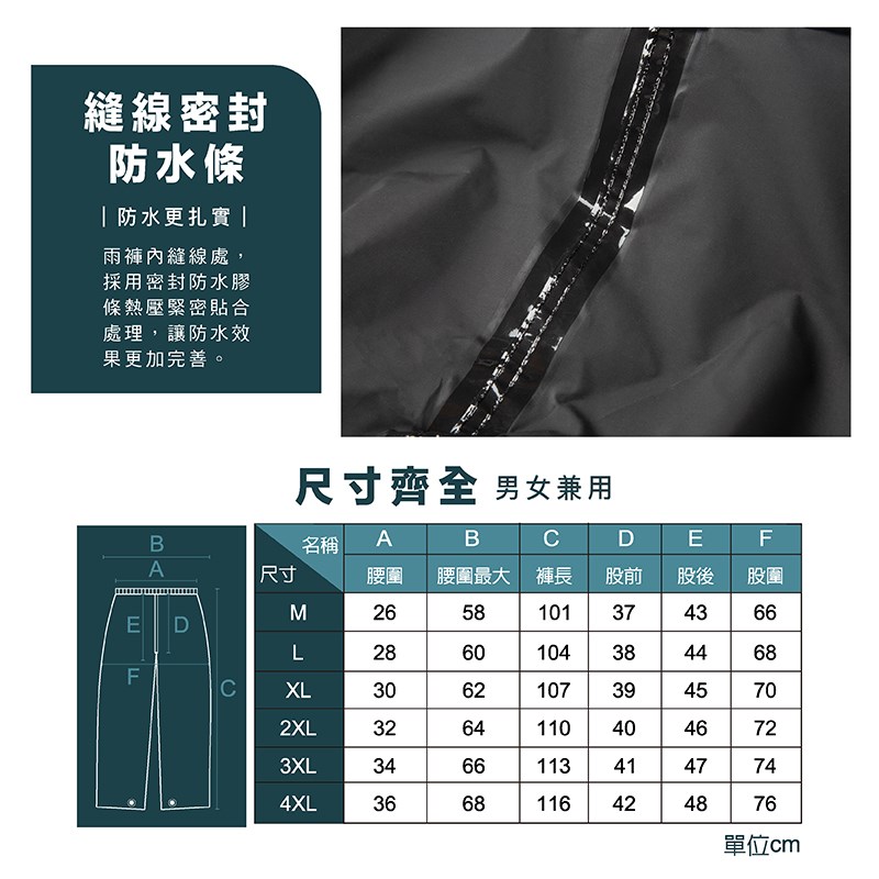 《遠古騎士》YW-R118 耐磨後片無縫 雨褲防雨 防水雨褲