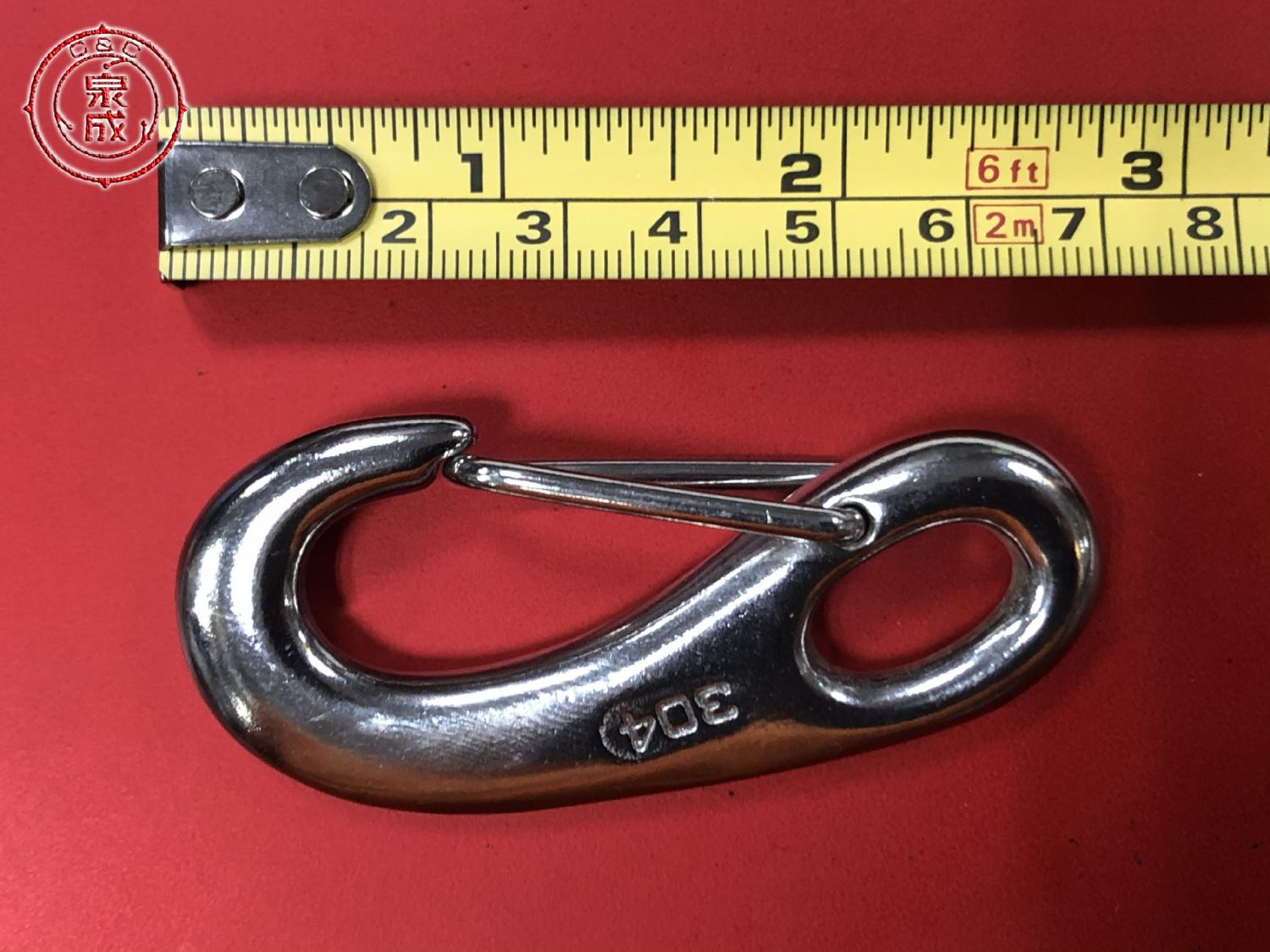 白鐵彈簧安全掛鉤-70mm