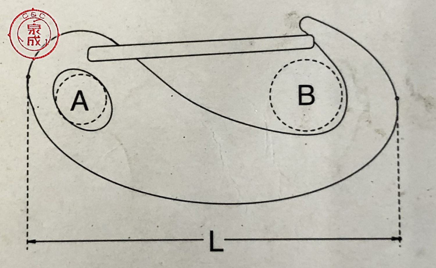 白鐵彈簧安全掛鉤-100mm