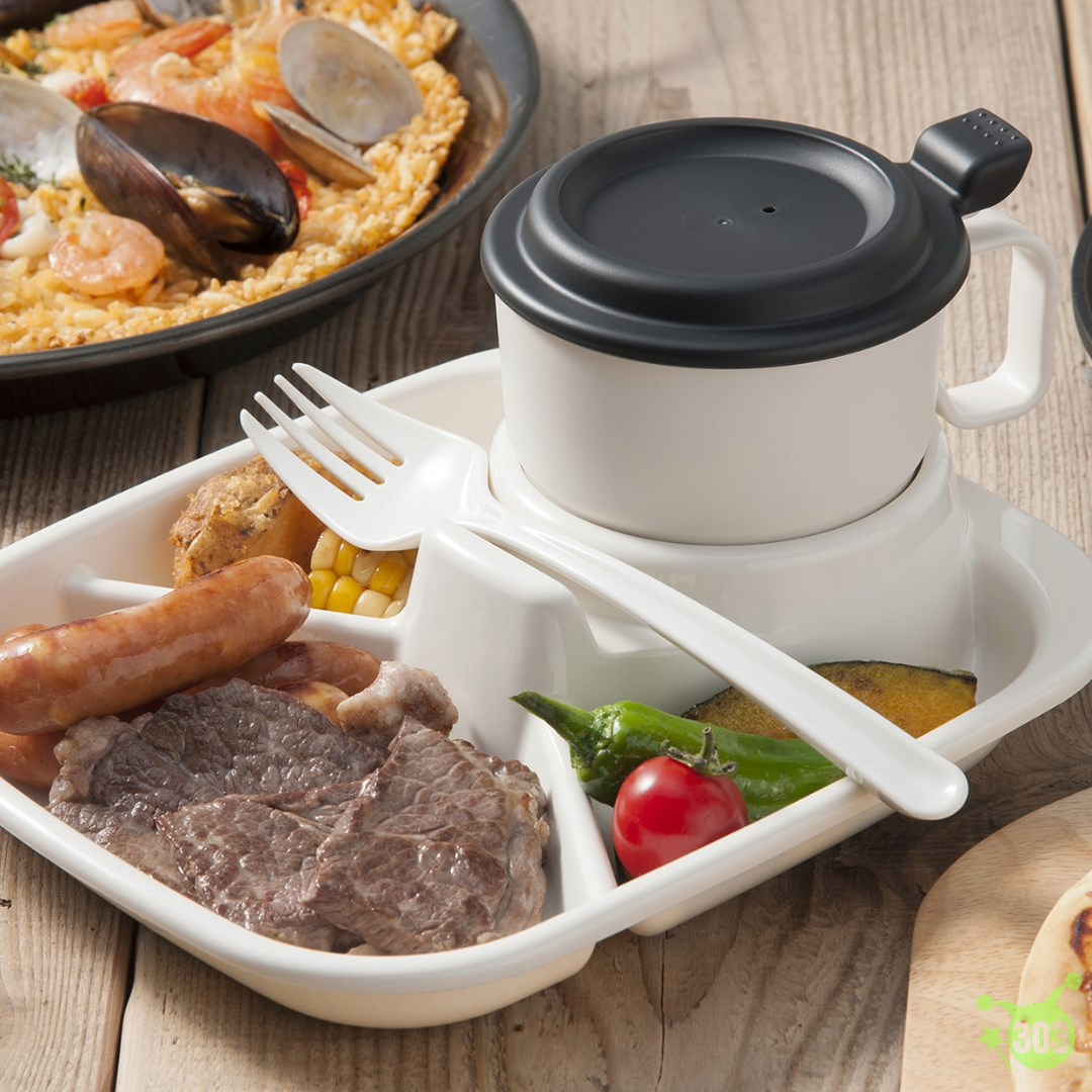 【INOMATA】1415手把杯附蓋大-灰綠/米黃/牙白 