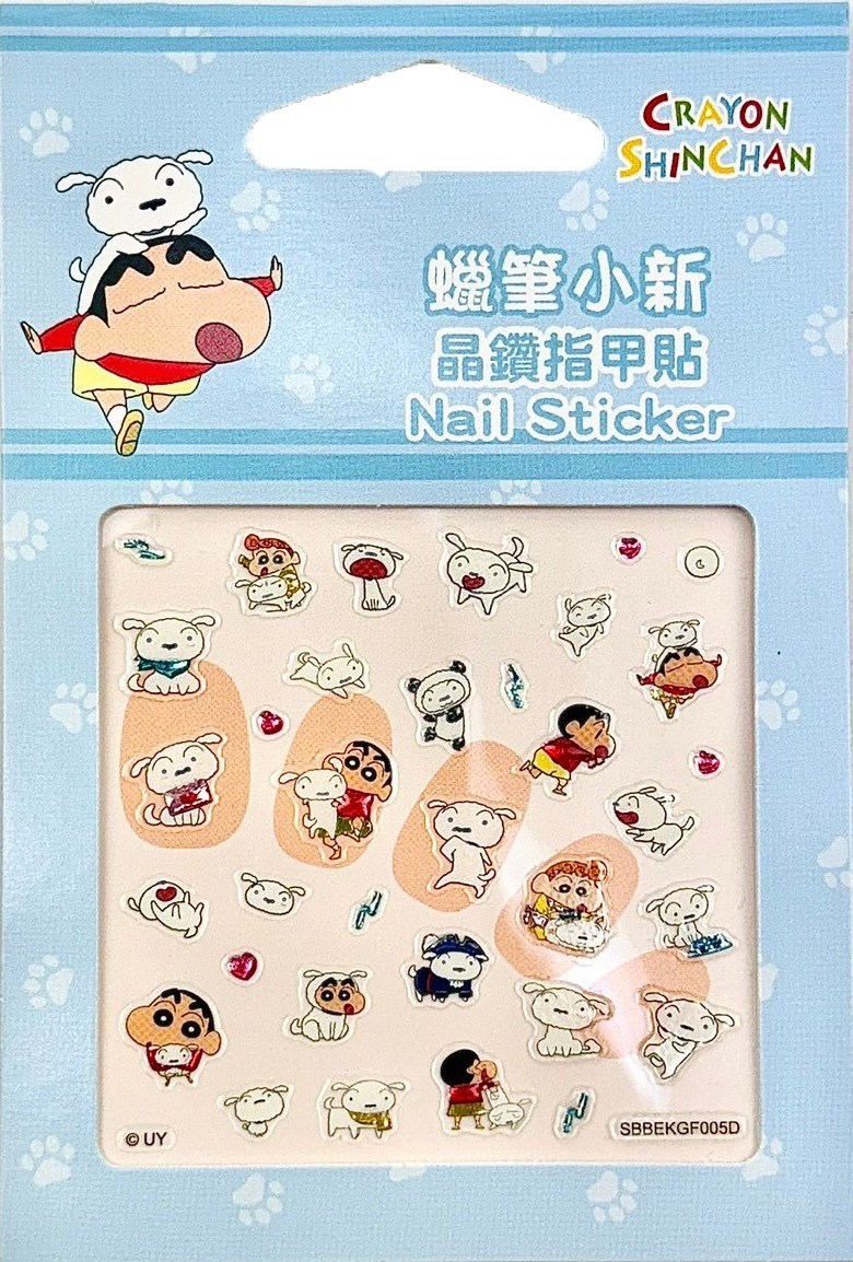 台灣製 蠟筆小新 晶鑽指甲貼 美甲貼
