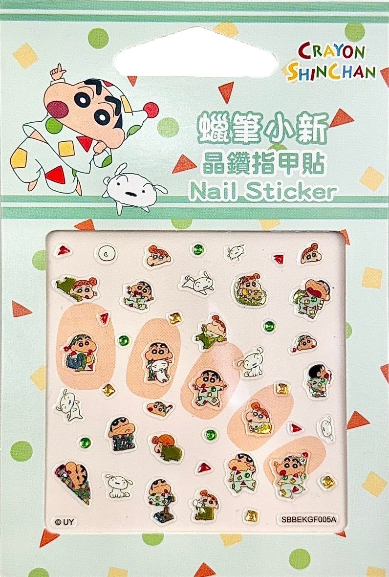 台灣製 蠟筆小新 晶鑽指甲貼 美甲貼