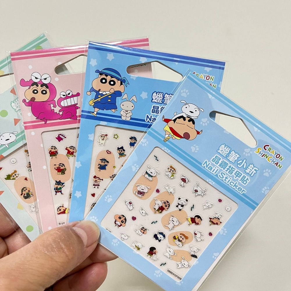 台灣製 蠟筆小新 晶鑽指甲貼 美甲貼