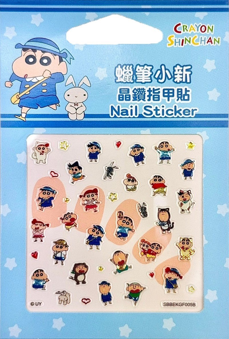 台灣製 蠟筆小新 晶鑽指甲貼 美甲貼