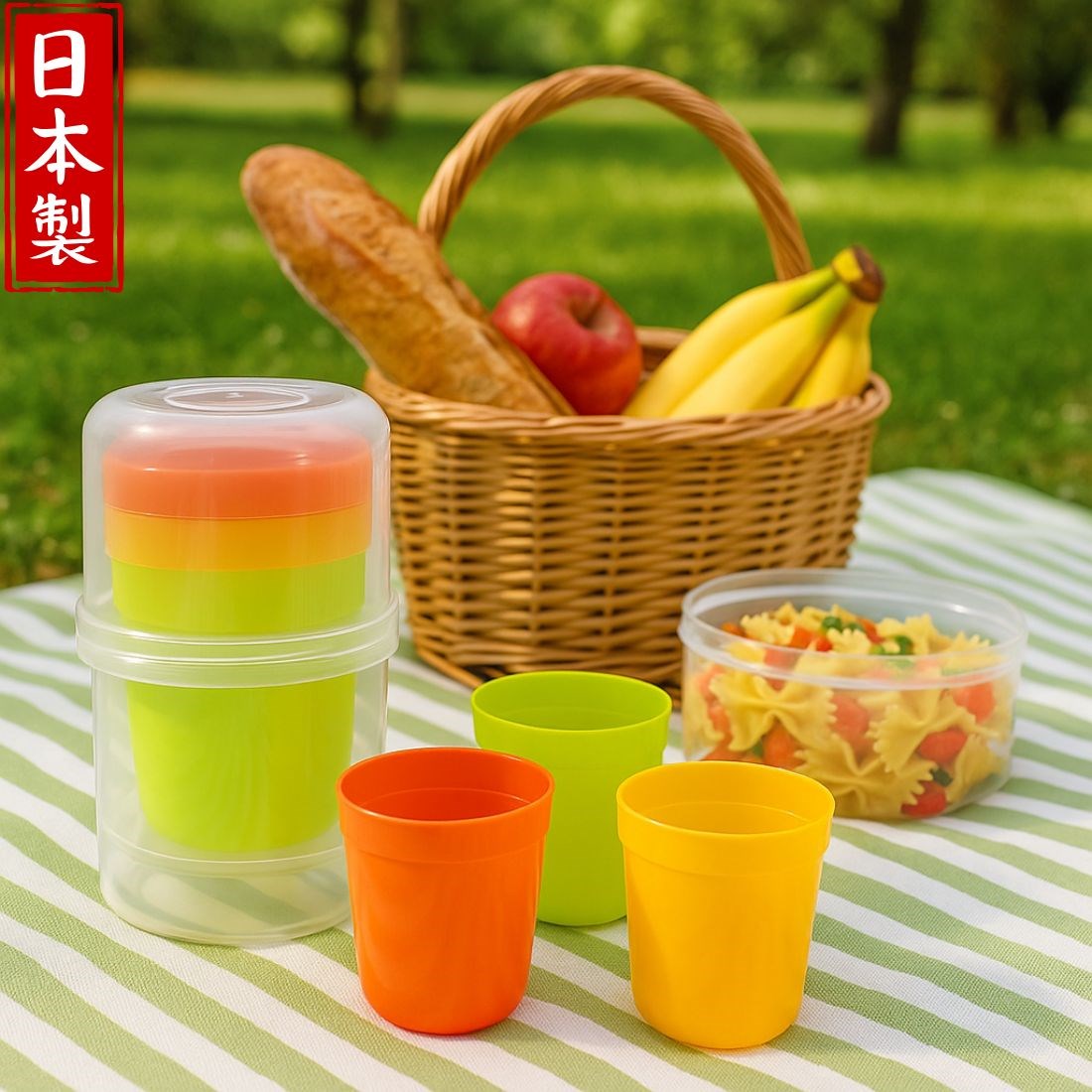 日本製 彩色堆疊塑膠杯組
