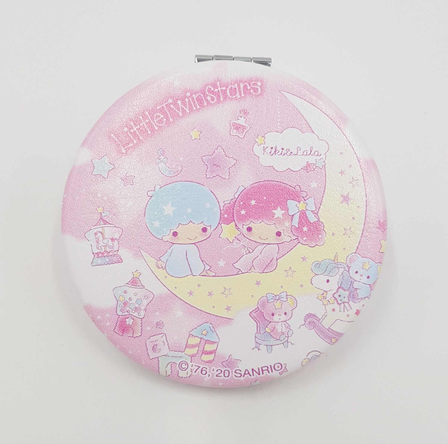 三麗鷗系列 Hello Kitty凱蒂貓. KIKI&LALA雙子星 圓形雙面摺疊鏡 便攜隨身鏡 .美妝鏡 - KT-1629 白 . 粉 .  LTS-1631 粉