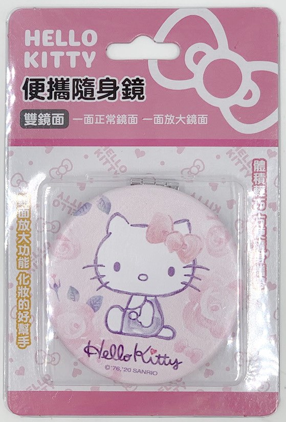 三麗鷗系列 Hello Kitty凱蒂貓. KIKI&LALA雙子星 圓形雙面摺疊鏡 便攜隨身鏡 .美妝鏡 - KT-1629 白 . 粉 .  LTS-1631 粉