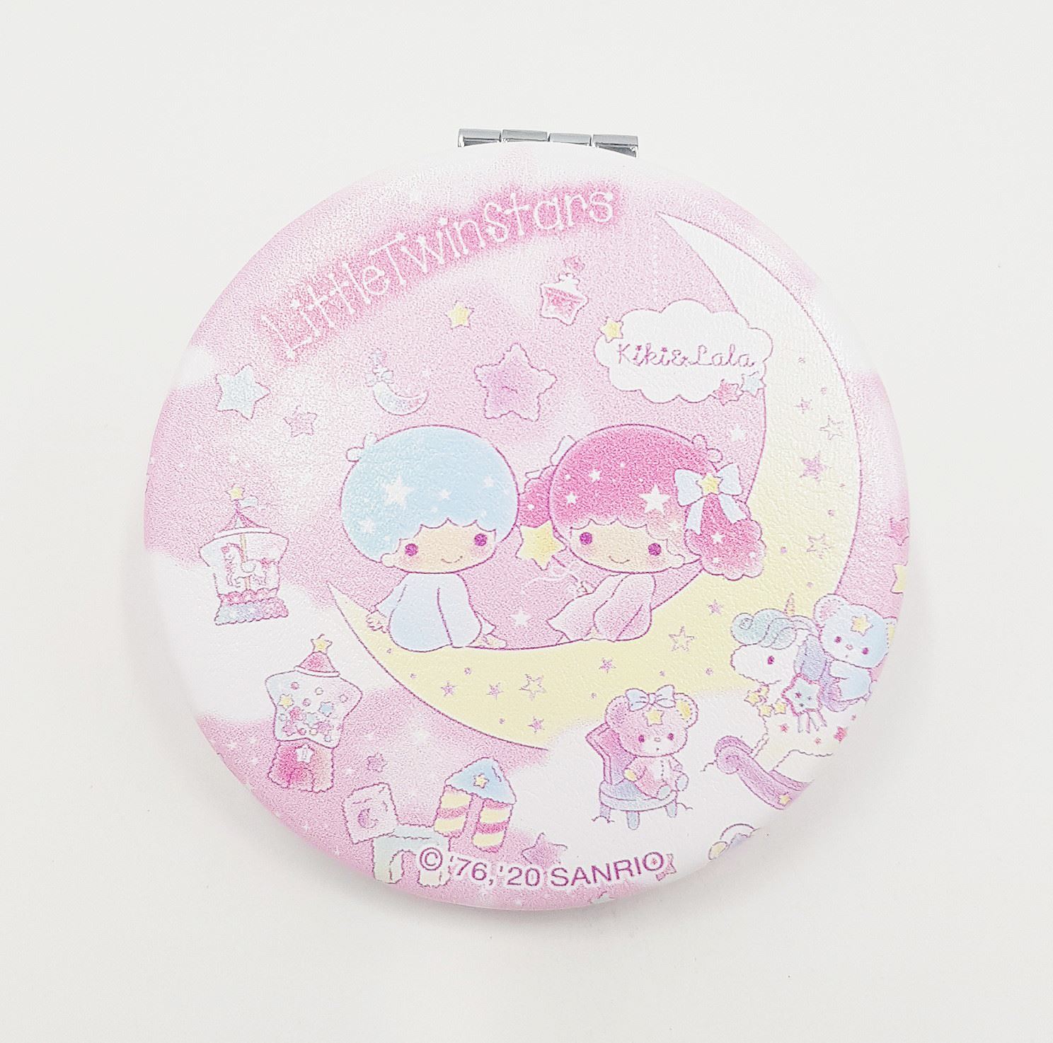 三麗鷗系列 Hello Kitty凱蒂貓. KIKI&LALA雙子星 圓形雙面摺疊鏡 便攜隨身鏡 .美妝鏡 - KT-1629 白 . 粉 .  LTS-1631 粉