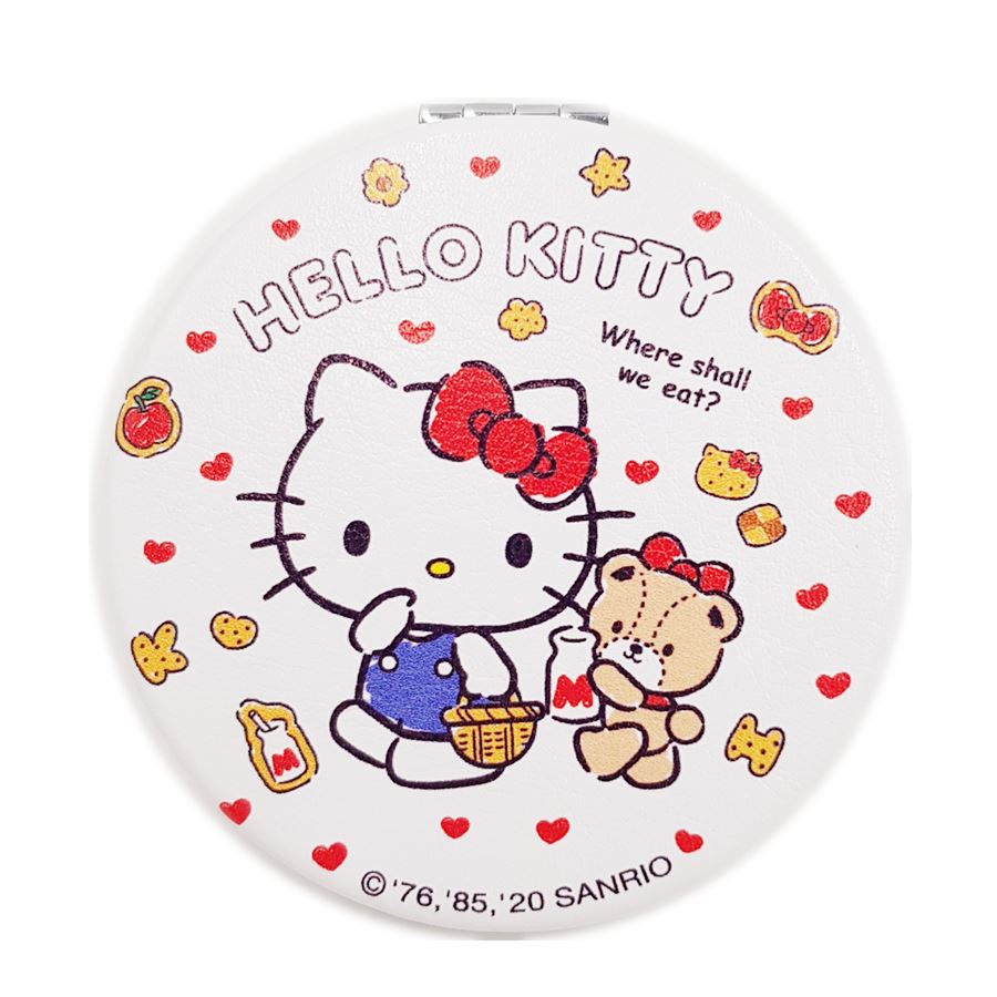 三麗鷗系列 Hello Kitty凱蒂貓. KIKI&LALA雙子星 圓形雙面摺疊鏡 便攜隨身鏡 .美妝鏡 - KT-1629 白 . 粉 .  LTS-1631 粉