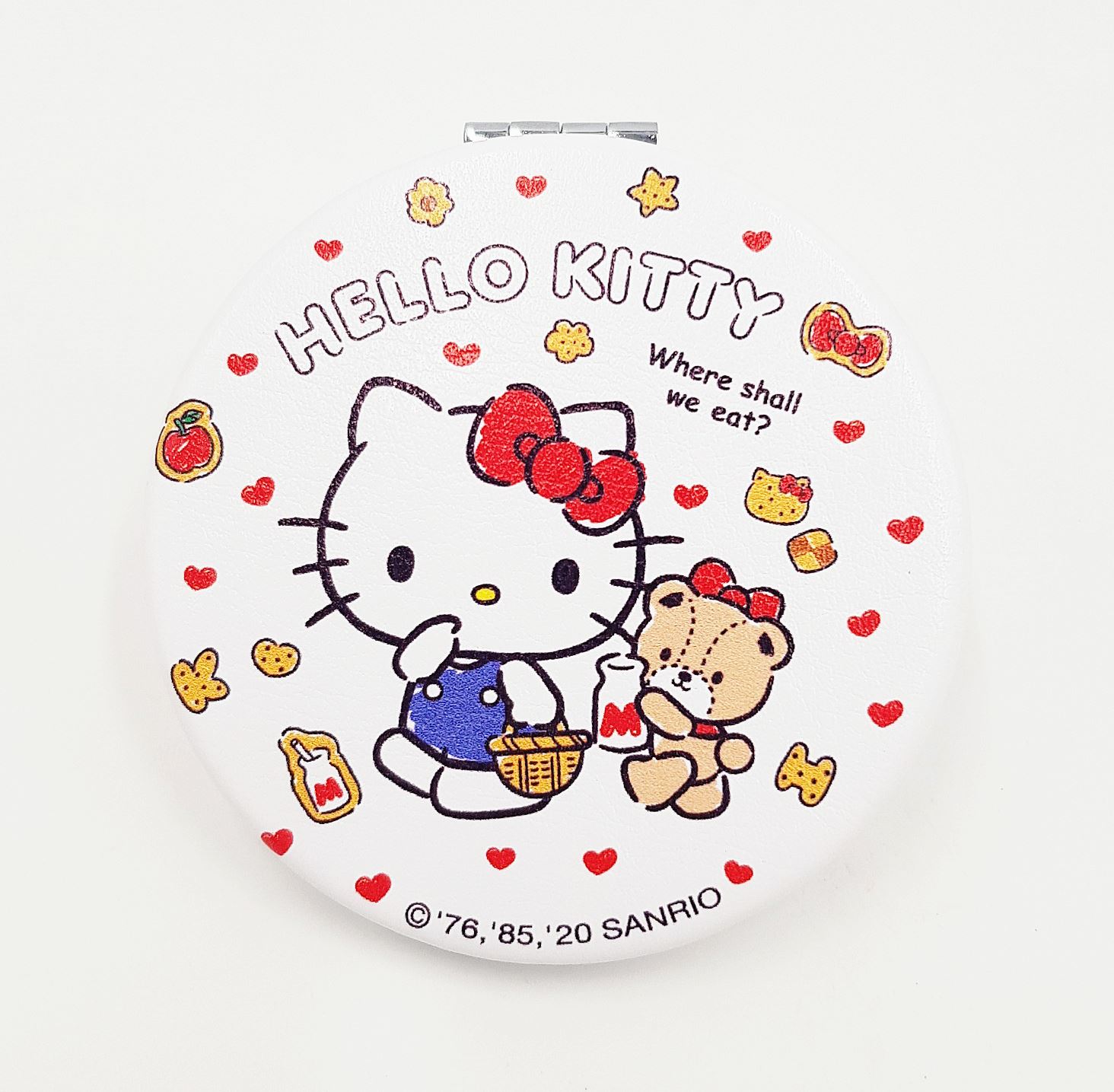 三麗鷗系列 Hello Kitty凱蒂貓. KIKI&LALA雙子星 圓形雙面摺疊鏡 便攜隨身鏡 .美妝鏡 - KT-1629 白 . 粉 .  LTS-1631 粉