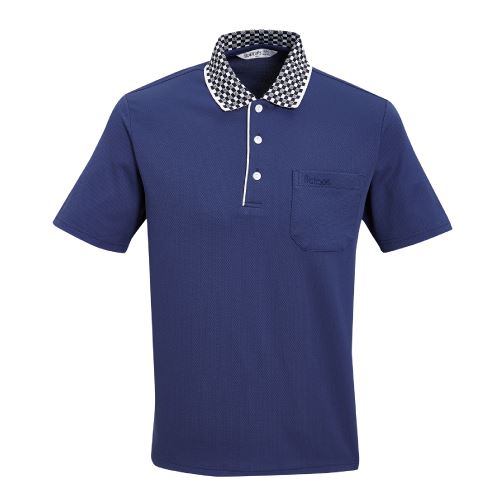 瑞多仕 DB8820 男款COOLMAX+隔濕紗 男素色POLO 褪色深藍/白芽