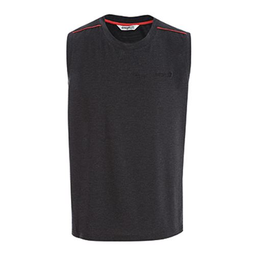 瑞多仕 DB8848 男款TENCEL® 男圓領背心(脇配) 黑灰色/熔岩紅色