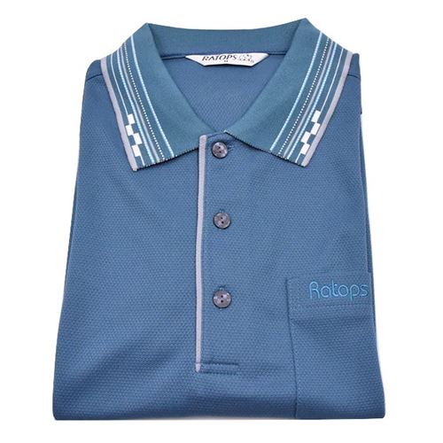 瑞多仕 DB8415 男款THERMOCOOL 男POLO(門襟出芽) 土耳其藍色/灰色芽