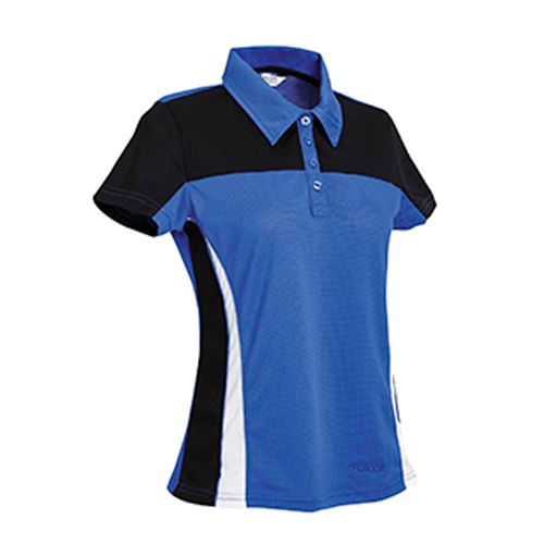 瑞多仕 DB8584 女款THERMOCOOL 女剪接POLO 亮藍紫色/黑色/米白色