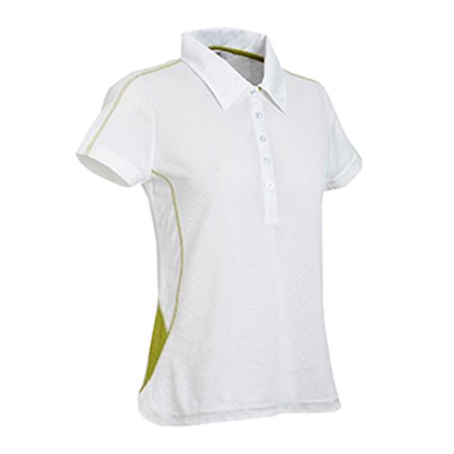 瑞多仕 DB8586 女款THERMOCOOL 女爬線POLO 米白色/芥茉黃綠色