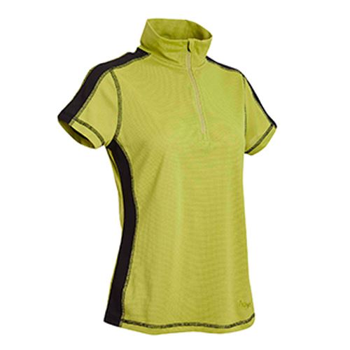 瑞多仕 DB8589 女款THERMOCOOL 女翻領POLO 芥茉黃綠色/黑色
