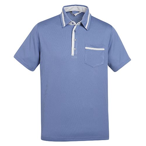 瑞多仕 DB8675 男款COOLMAX+隔濕紗 男本布領POLO 學院灰藍色/冰川灰色