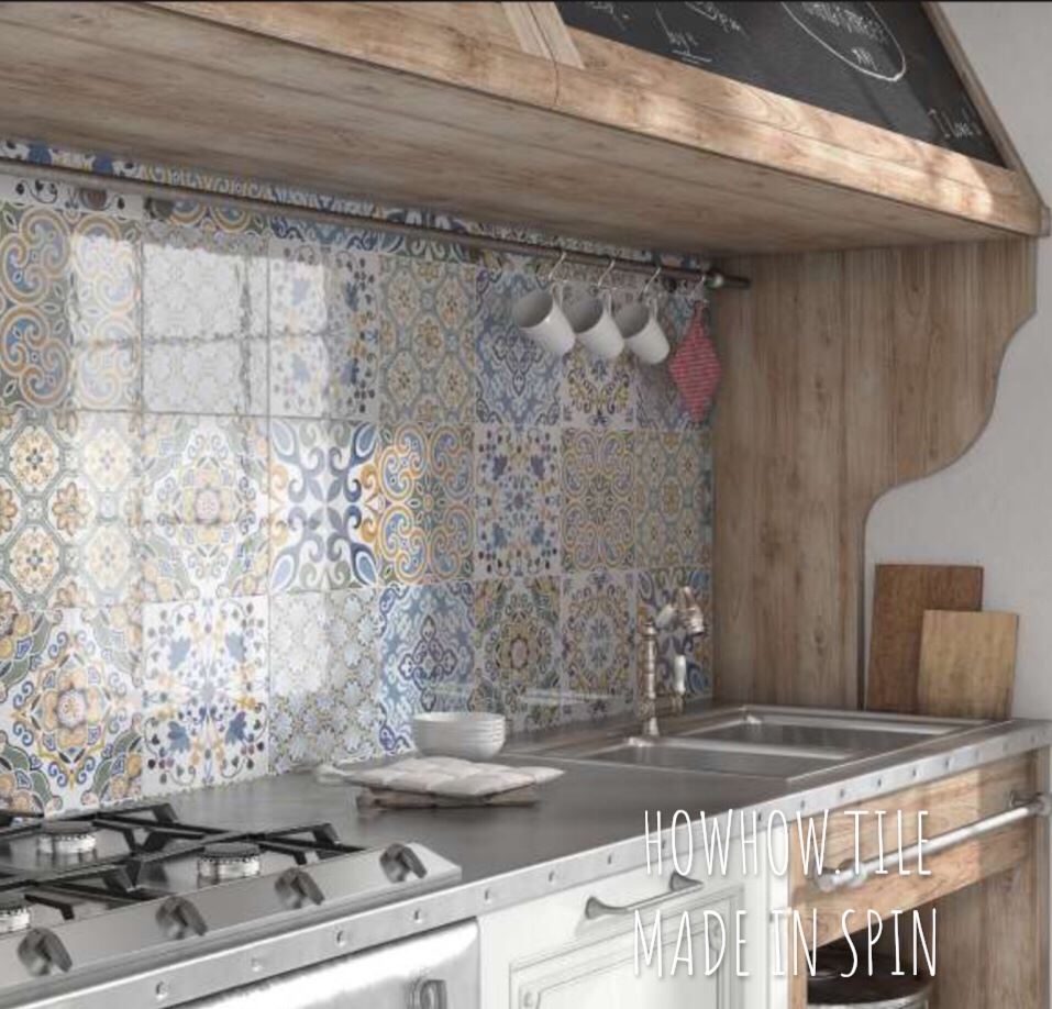 西班牙進口 布魯塞爾混搭素花磚（22*22cm)*GY334