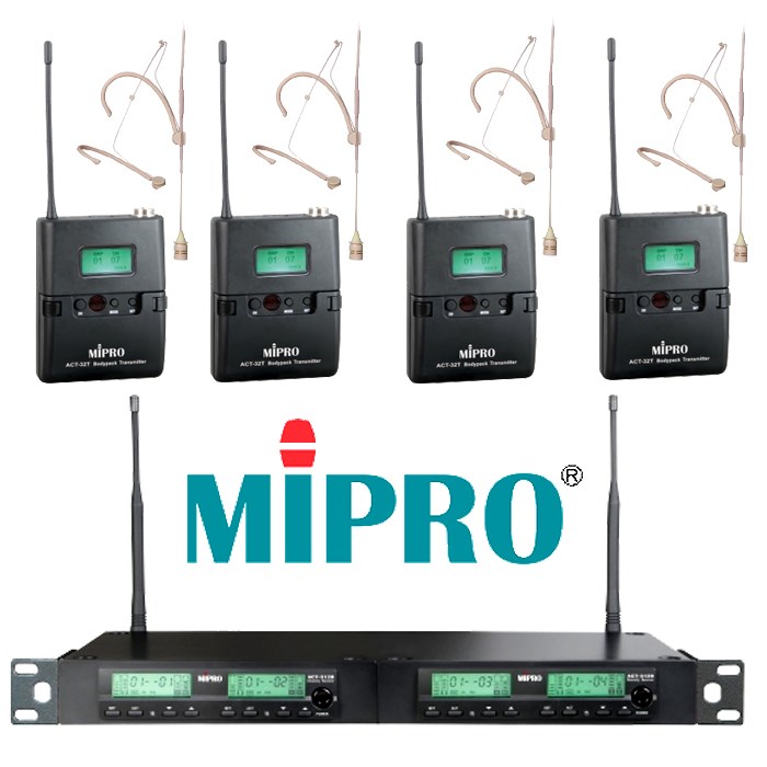 器材出租-MIPRO 312B耳掛式無線麥克風出租(非販售)-日租每組$1400/4支/24h /多日優惠另洽