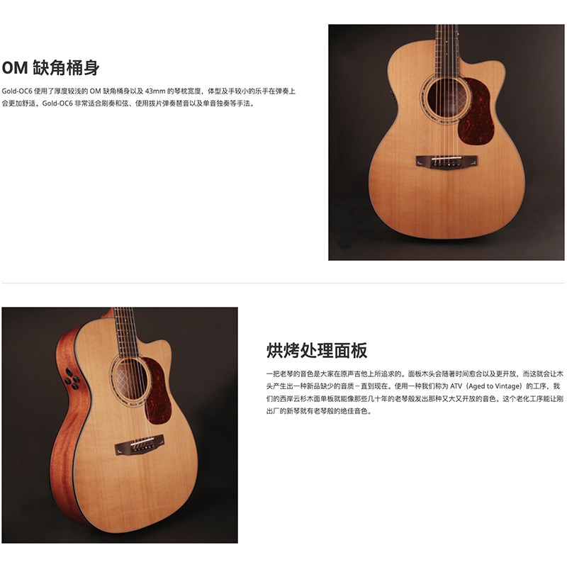 最新款 CORT Gold OC6 電木吉他-內建Fishman FLEX BLEND系統/原廠公司貨
