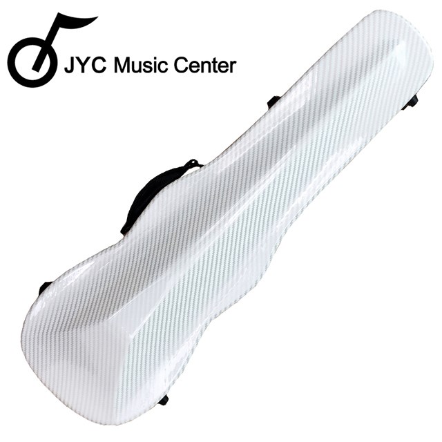 JYC Music  JV-1002白色碳纖大斜格紋小提琴三角硬盒~4/4(輕量級複合材料)僅重1.69kg 限量