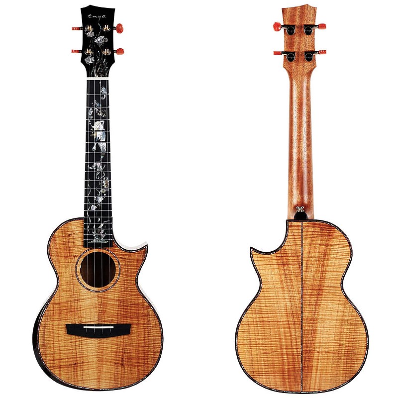 Enya EUT A8 實心夏威夷相思木電烏克麗麗-26吋虎紋全單板UKULELE/造型兩款任選/全套精緻配件/預購