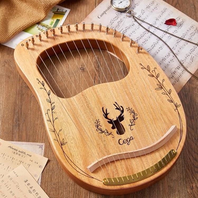 JYC Music SC-1手工迷你豎琴-原木色/16弦萊卡琴/全桃花心木/含琴包及調音槌