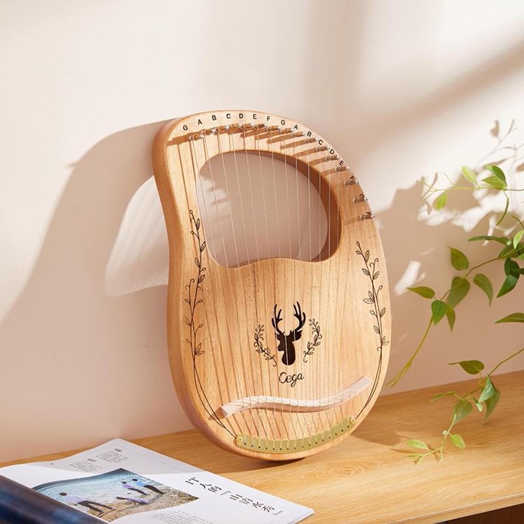 JYC Music SC-1手工迷你豎琴-原木色/16弦萊卡琴/全桃花心木/含琴包及調音槌