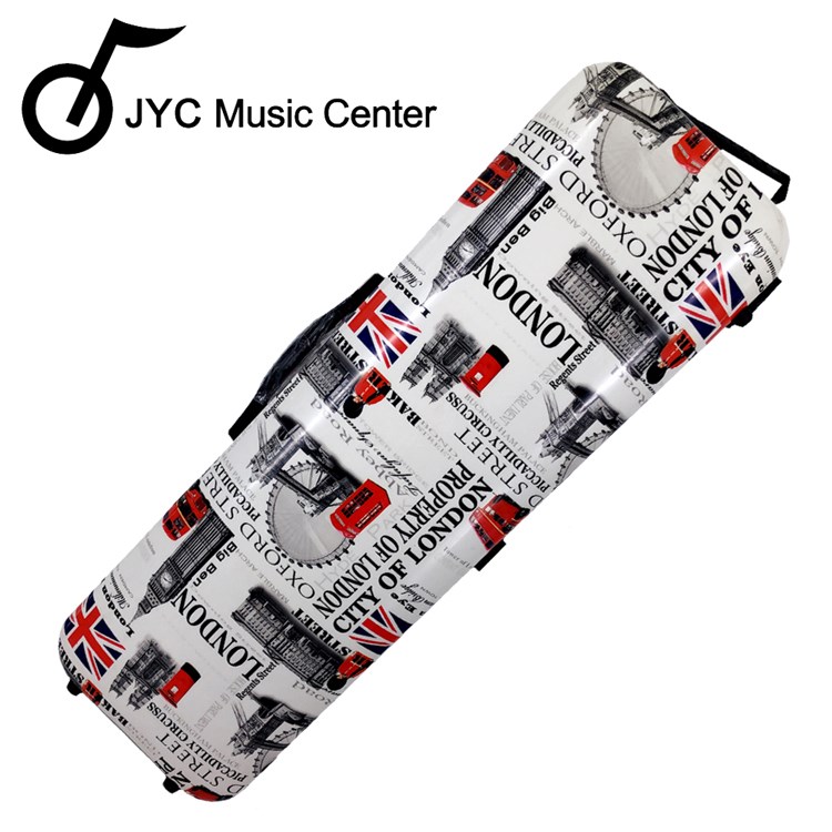 JYC Music JV-4002 彩繪英倫款4/4小提琴四方盒-具備樂譜收納袋/具備溼度計