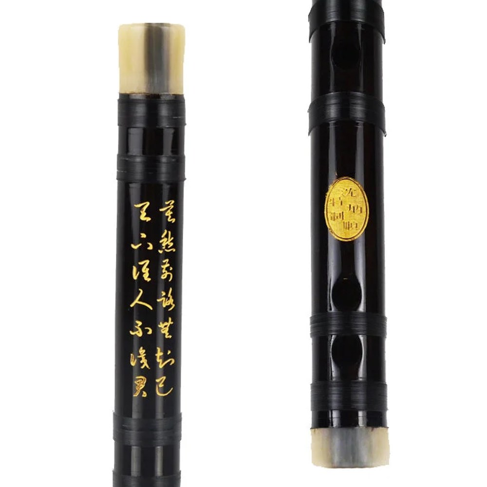 庫存品出清-嚴選杭州.余杭817A 深色雙接白铜花角镶骨笛-E調僅此一把