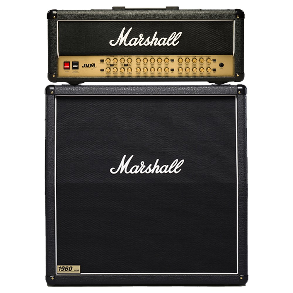 Marshall 1960A 經典黑 300W 4x12吋-斜角電吉他音箱+JVM410 多功能100W 電吉他音箱頭/原廠公司貨