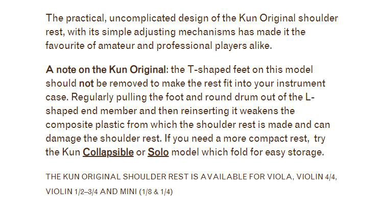 加拿大Kun Original DR100小提琴肩墊-小提1/4-1/8適用/限量套裝組