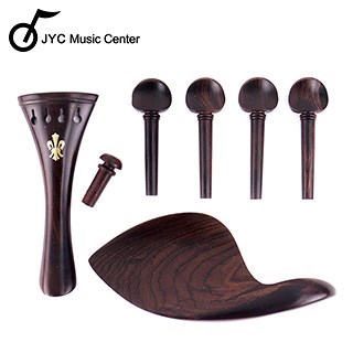 JYC Music VB-03嚴選雕花烏木小提琴配件七入組~(4/4)