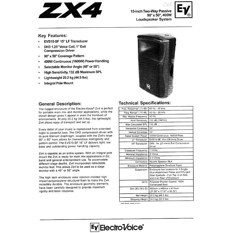 中古器材出清-EV15吋喇叭x2顆-外觀功能正常/含雨衣/功能正常/現金自取
