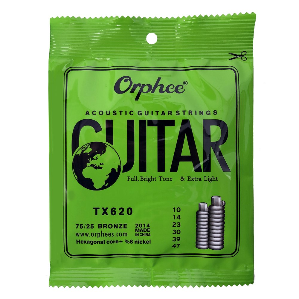 Orphee 嚴選TX-620木吉他套弦 (10-47)-黃銅合金技術/六角碳鋼/三包裝