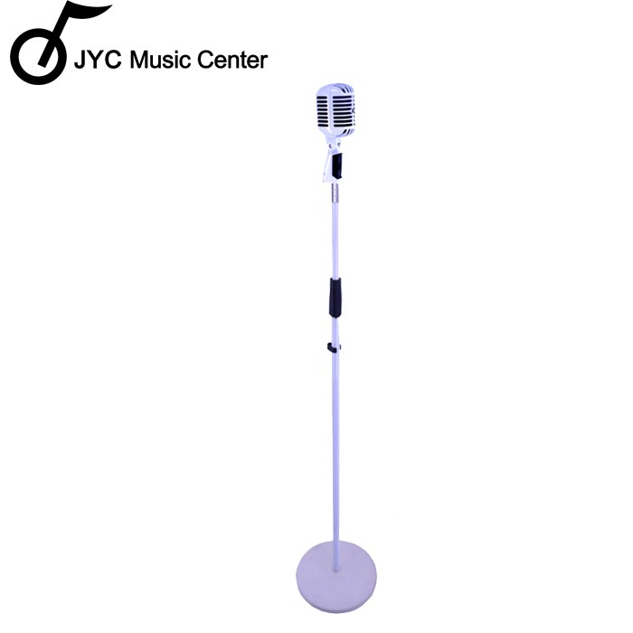 JYC Music 嚴選KB-81復古麥克風-白色/高質感人聲麥克風/動圈式/含支架及五米線材/原廠公司貨