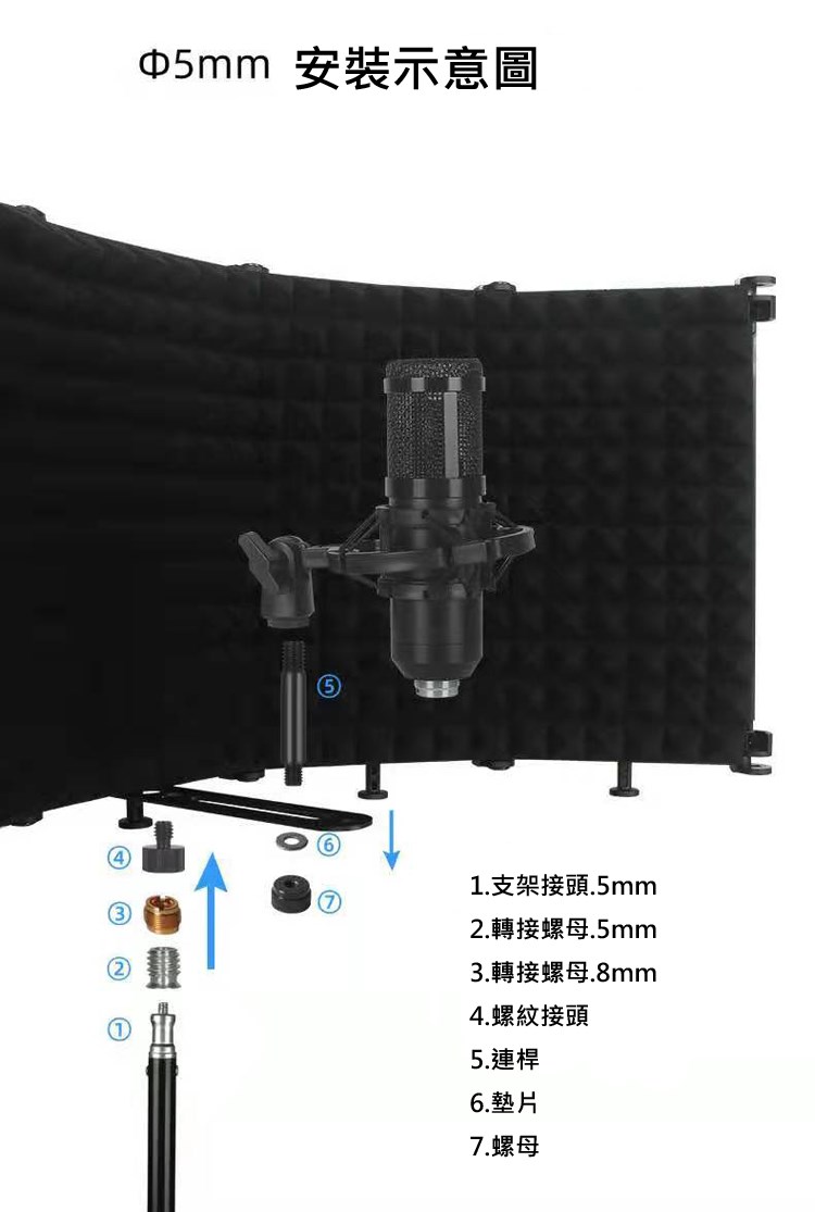 JYC Music輕量級DR-50S麥克風隔音門套裝組-嚴選ABS五門款/含防風罩及防震架