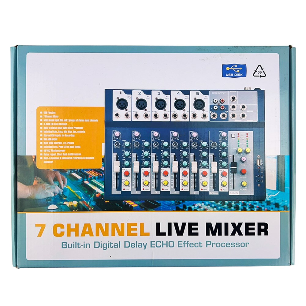 JYC Music嚴選 7 Channel LIVE MIXER-小型活動/直播錄音室/音效DJ混音MIXER控制台