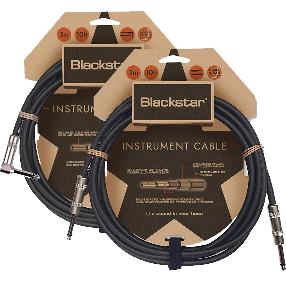 Blackstar 3m 樂器導線- 直L接頭2入組 /原廠公司貨
