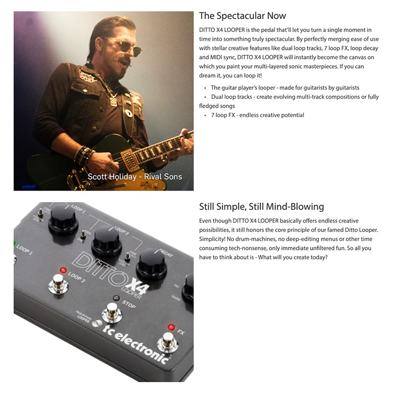 TC electronic DITTO X4 LOOPER Dual-Track Loop 效果器-原廠公司貨
