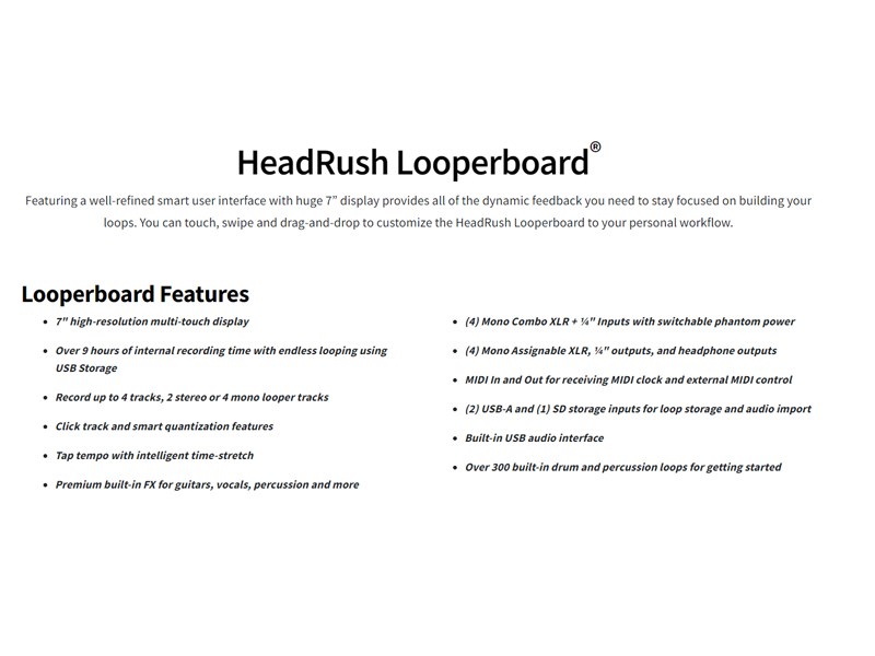 HEADRUSH效果器Looperboard旗艦Loop工作站 -七吋觸控面板/4核心處理器/高級內建效果器/原廠公司貨