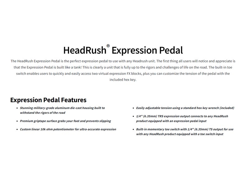 HEADRUSH表情踏板Expression Pedal -軍用級鋁壓鑄外殼/高質感磨砂表面/原廠公司貨