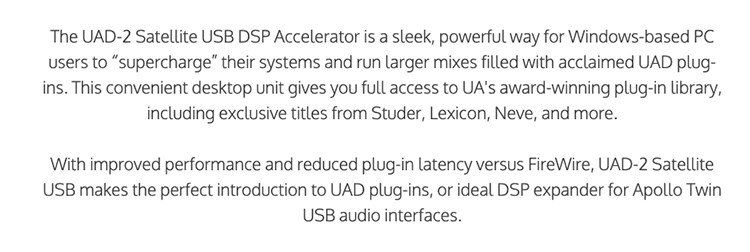 UNIVERSAL AUDIO新款UAD 2 Satellite USB QUAD CORE  混音錄音介面