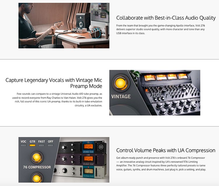 UNIVERSAL AUDIO VOLT 276 混音錄音USB介面 / 通用於MAC或PC